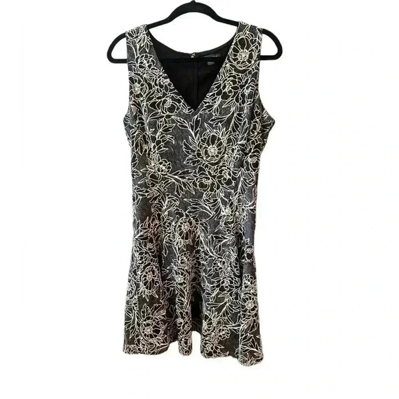 TOMMY HILFIGER Womens Sleeveless Fit + Flare Dress Embroidered Size 12 - Picture 2 of 7